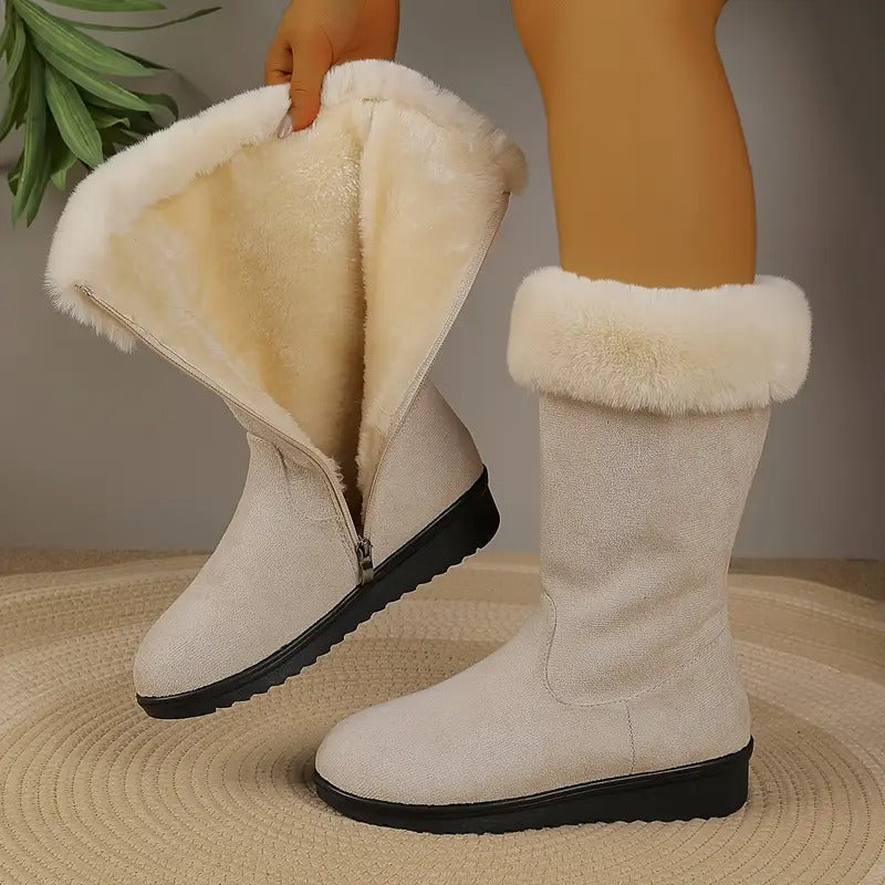 Women's Faux Fur Trim Orthopaedic Snow Boots