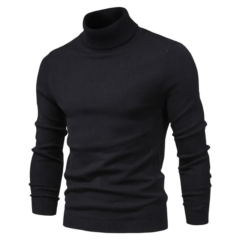 Men's Slim-Fit Turtleneck Jumper with Mock Neck