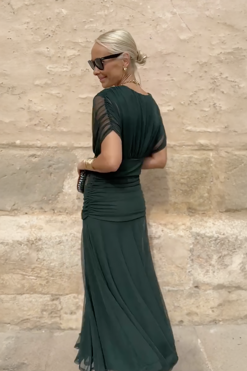 Elegant V Neck Maxi Dress