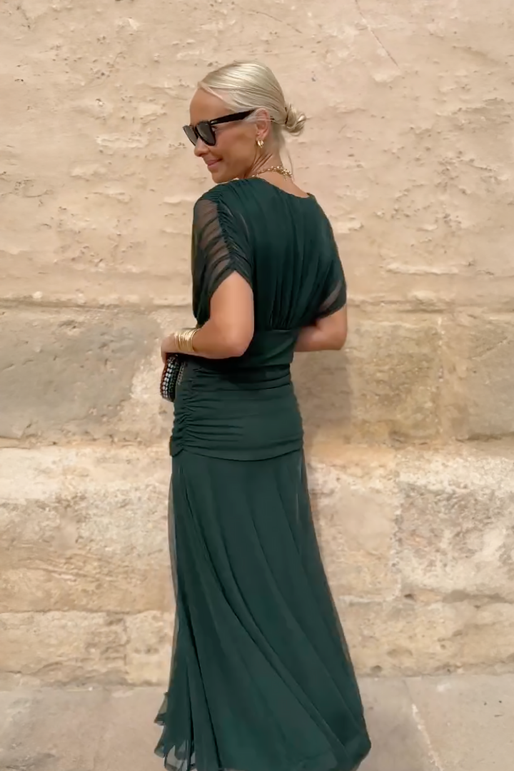 Elegant V Neck Maxi Dress