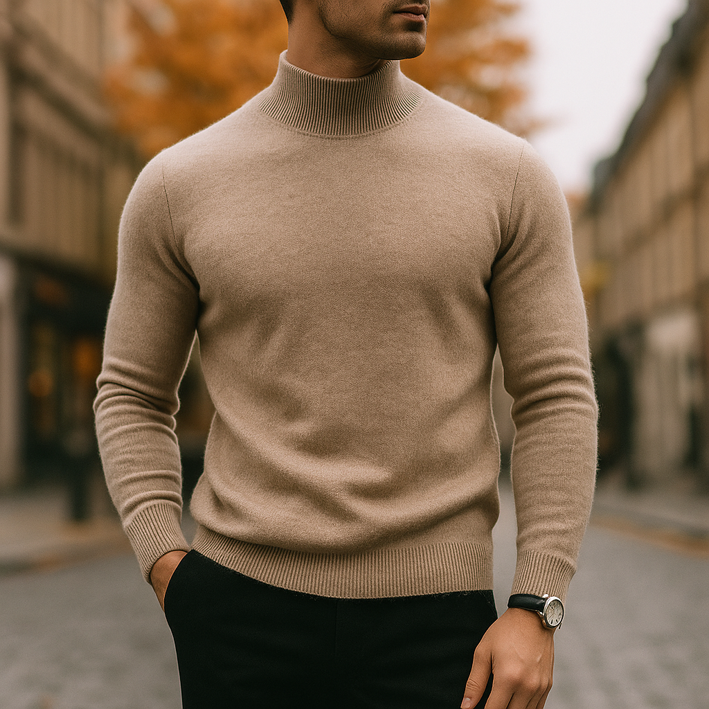 Men's Roll Neck Knitted Jumper