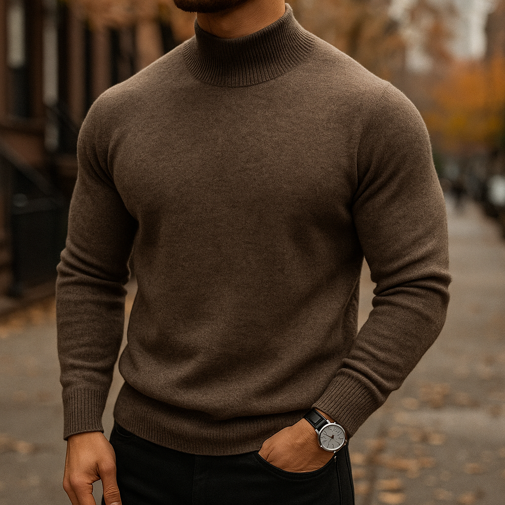 Men's Roll Neck Knitted Jumper