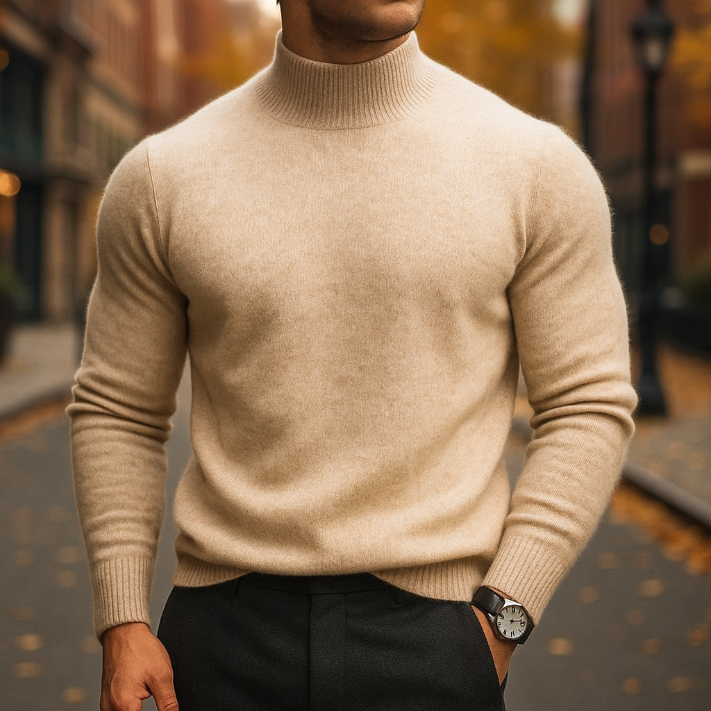 Men's Roll Neck Knitted Jumper