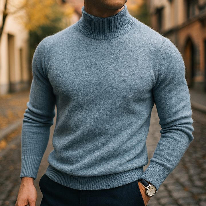 Men's Roll Neck Knitted Jumper
