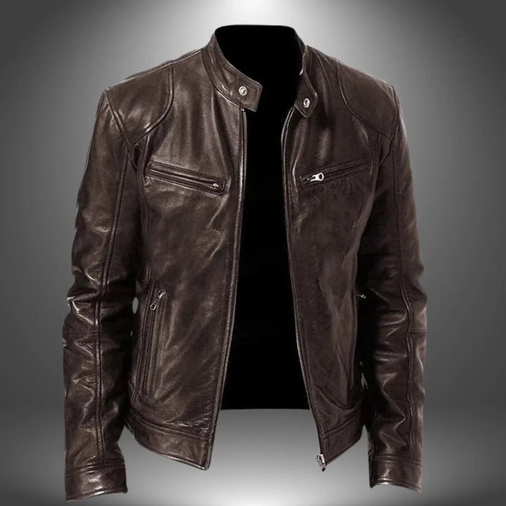 Men's Leather Biker Jacket
