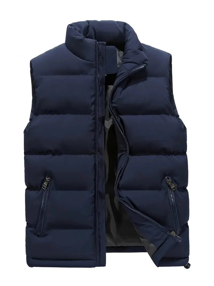 Men's Quilted Puffer Vest with Zip Pockets