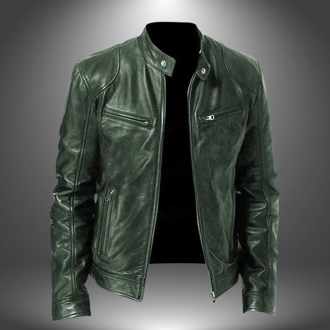 Men's Leather Biker Jacket