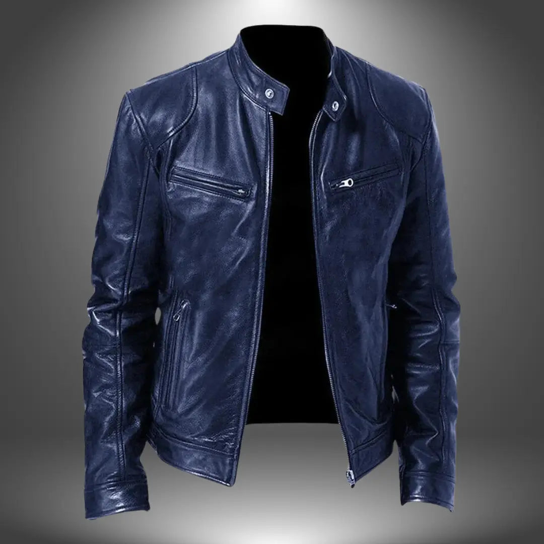 Men's Leather Biker Jacket