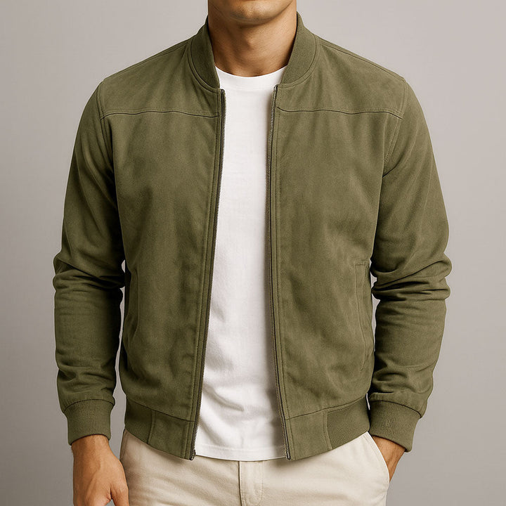 Men's Suede Bomber Jacket