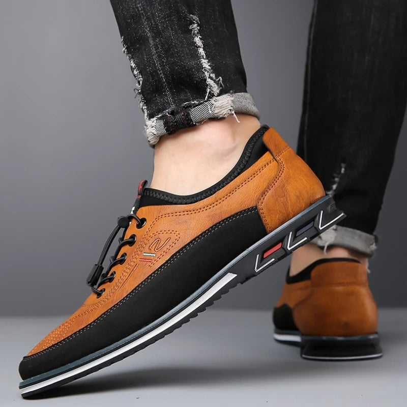 Men's Lace Up Leather Trainers