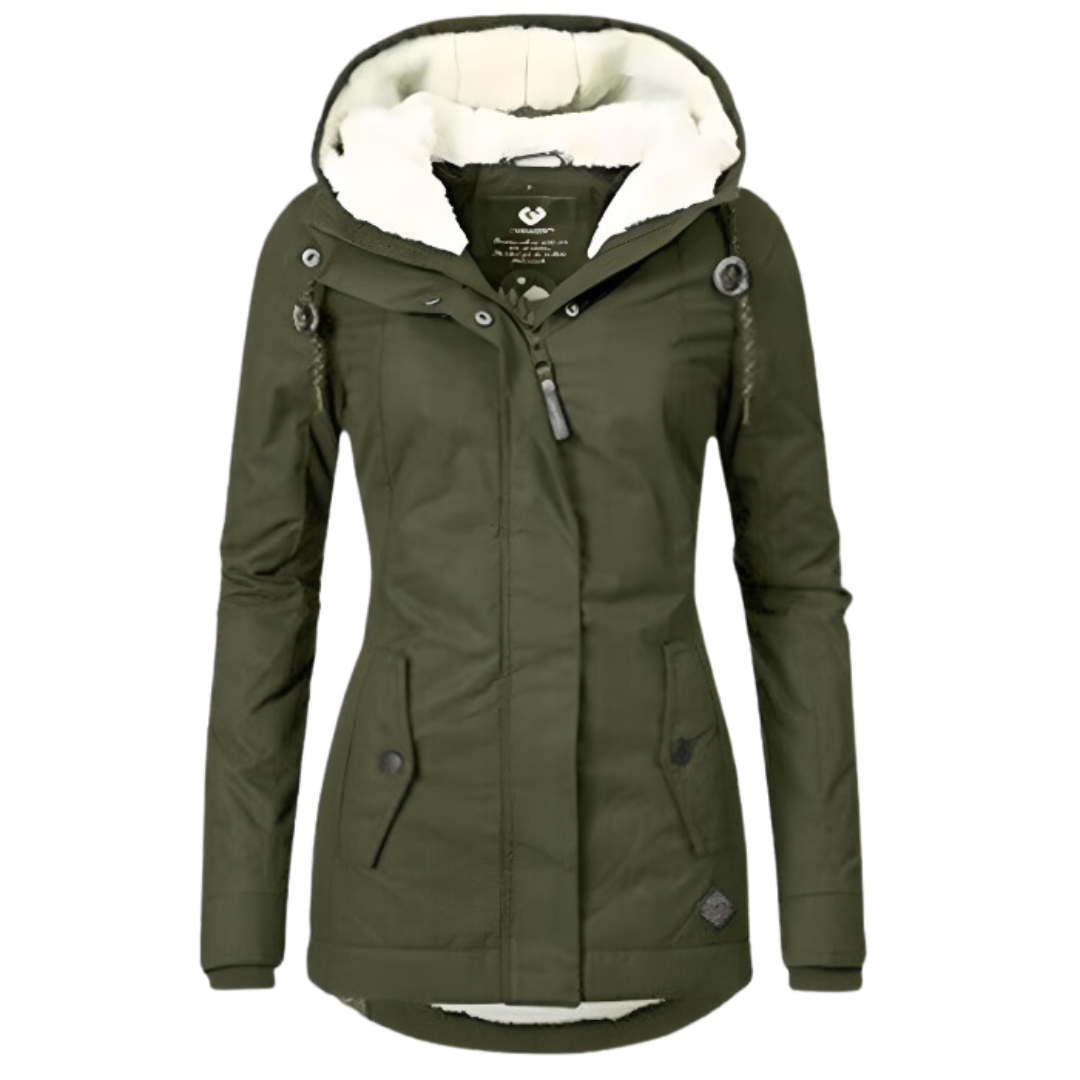 Women's Water-Repellent Sherpa Lined Parka with Hood