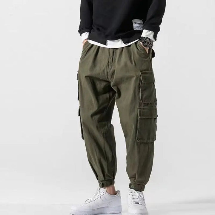 Men's Multi Pocket Cargo Trousers Tapered Fit