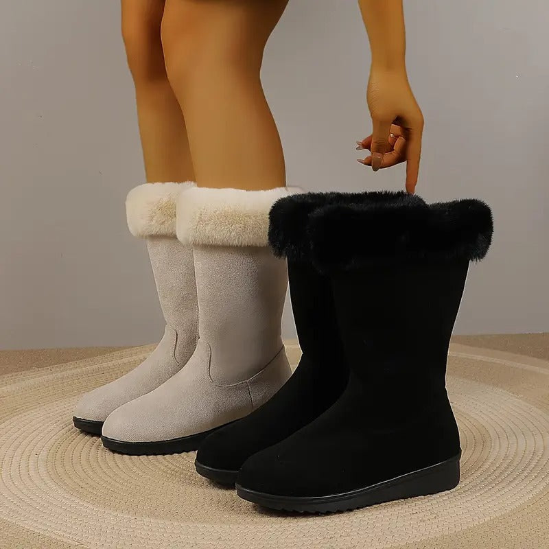 Women's Faux Fur Trim Orthopaedic Snow Boots