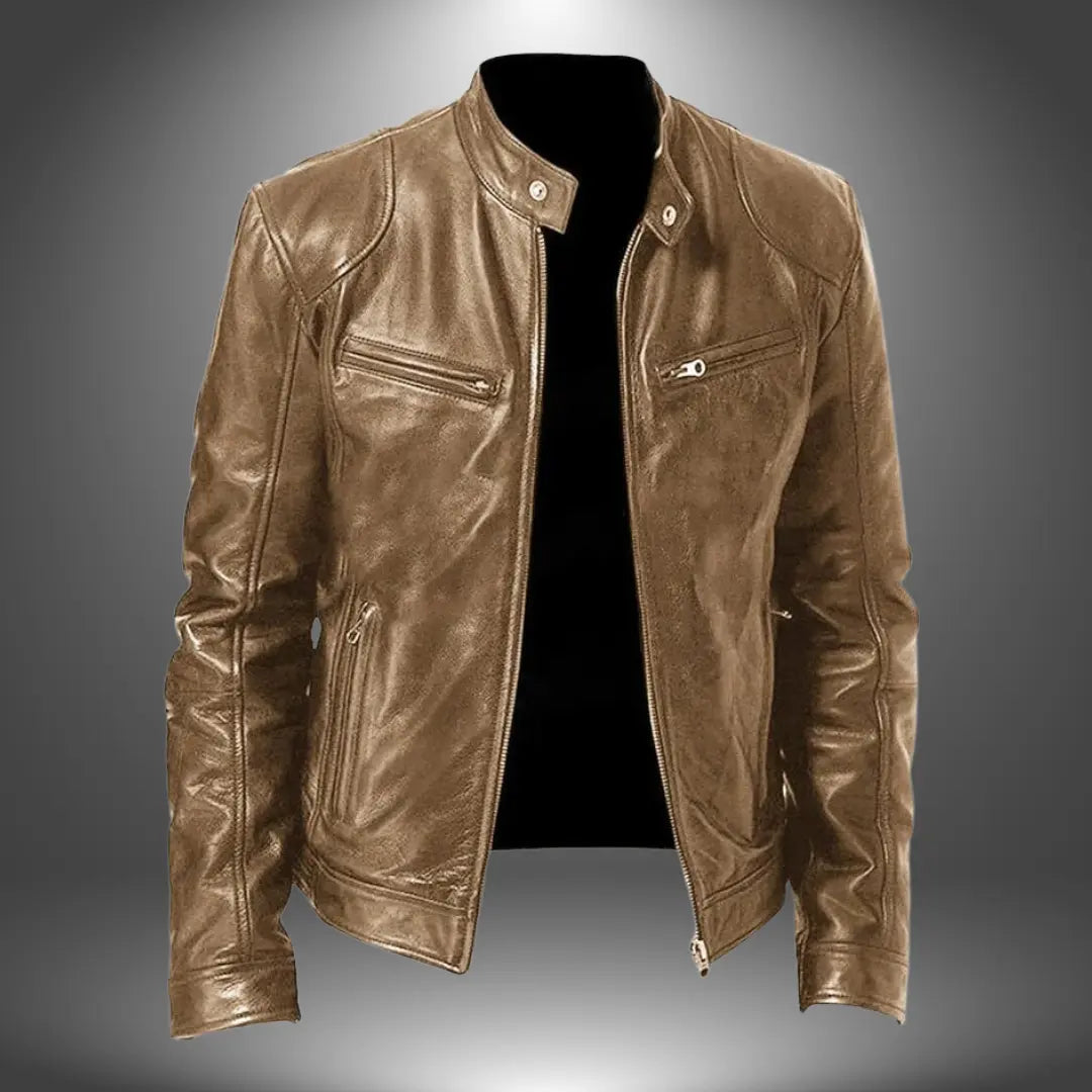Men's Leather Biker Jacket