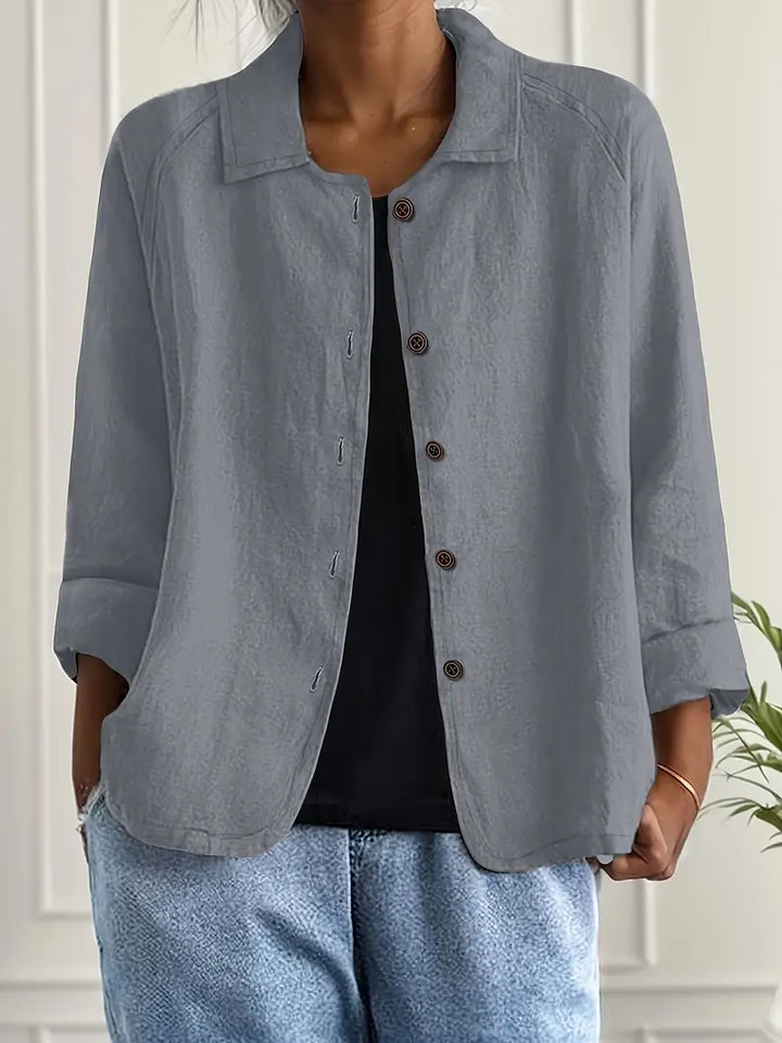 Women's Cotton Linen Shirt Cardigan in a Relaxed Fit