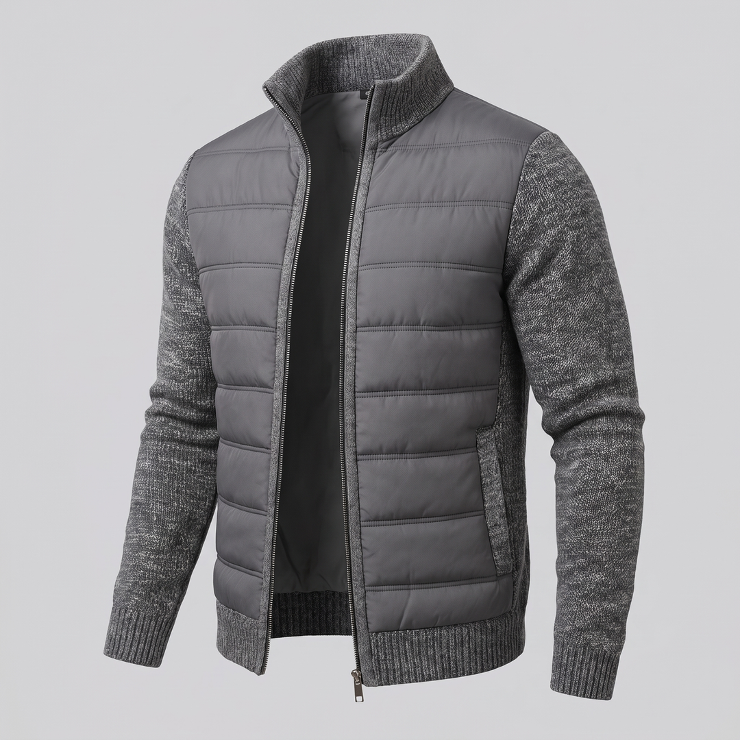 Men's Hybrid Puffer Jacket with Fleece Sleeves