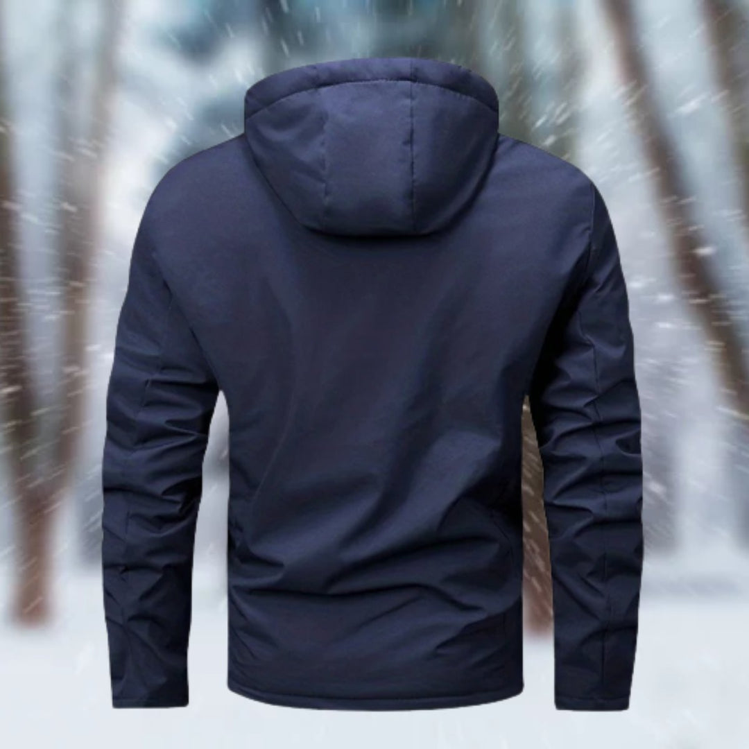 Men's Waterproof Insulated Jacket with Adjustable Hood