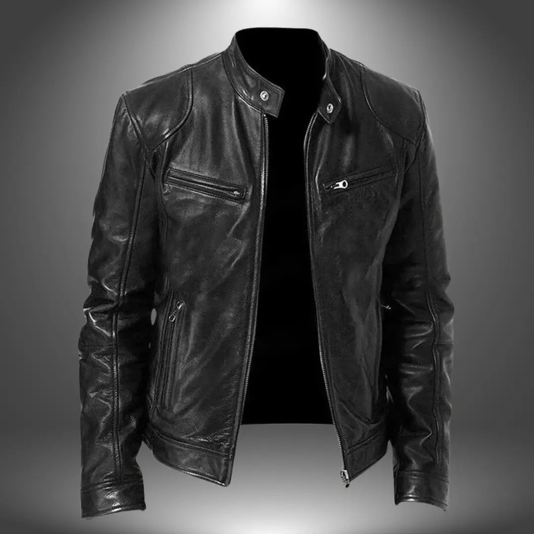 Men's Leather Biker Jacket