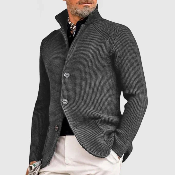 Men's Knit Button-Front Cardigan with Front Pockets