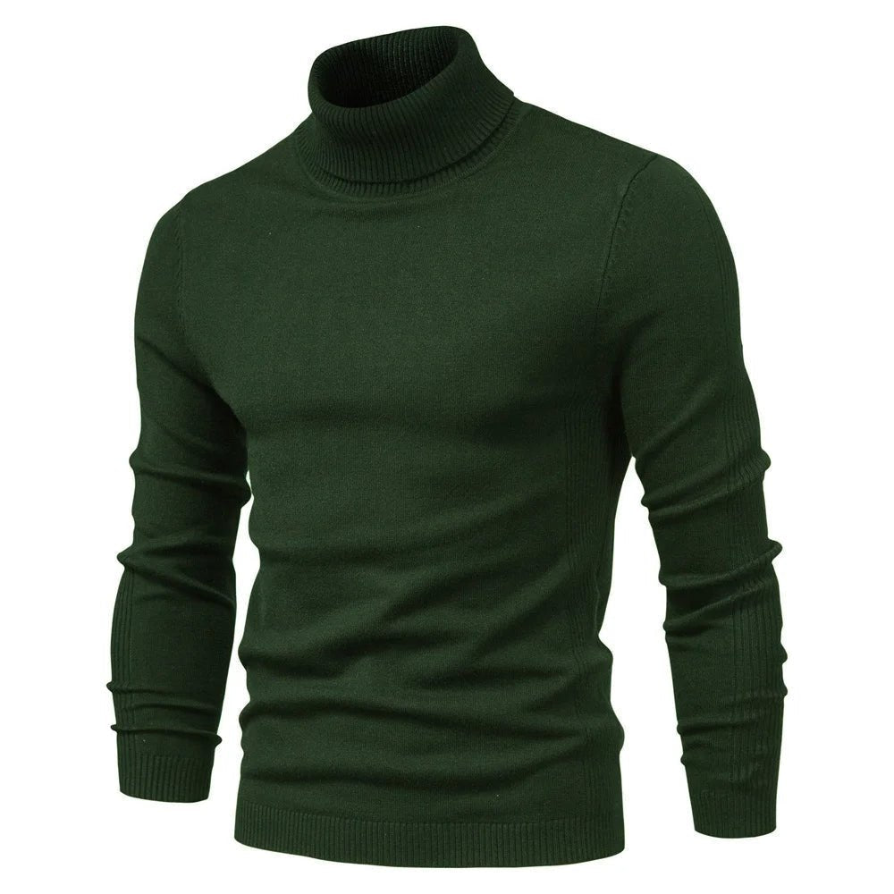 Men's Slim-Fit Turtleneck Jumper with Mock Neck