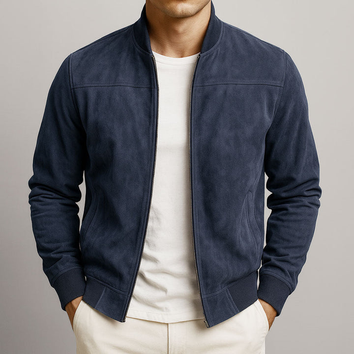 Men's Suede Bomber Jacket