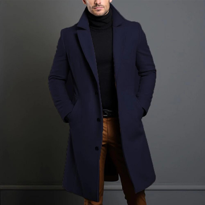 Men's Longline Wool Overcoat