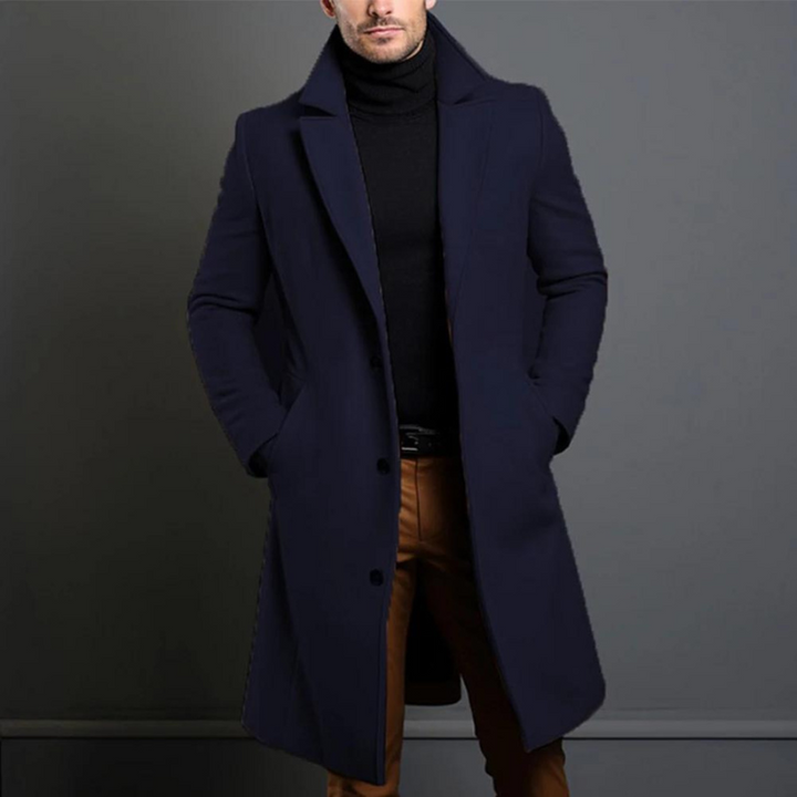 Men's Longline Wool Overcoat