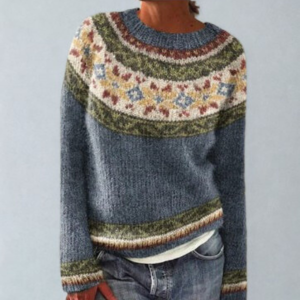 Pull pour femme à motif jacquard Fair Isle et coupe confortable