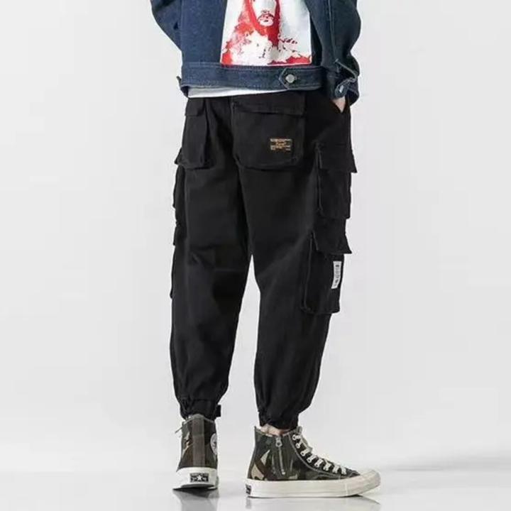 Men's Multi Pocket Cargo Trousers Tapered Fit