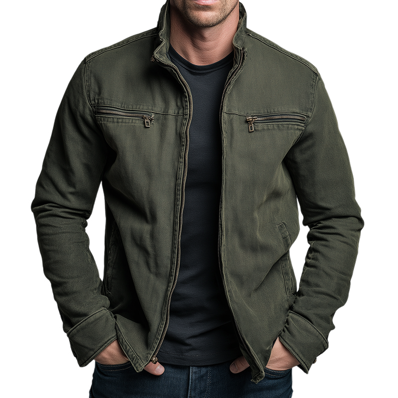 Men's Faux Suede Biker Jacket