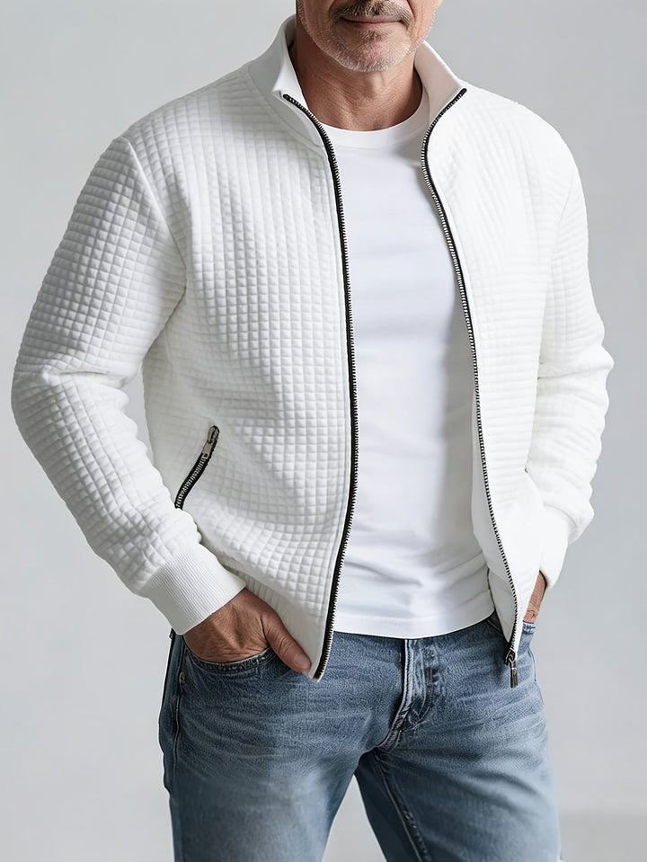Mens Waffle Knit Zip Jacket