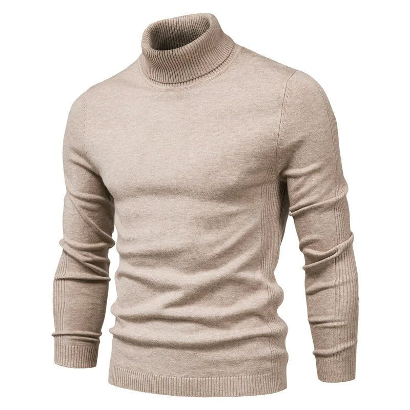 Men's Slim-Fit Turtleneck Jumper with Mock Neck