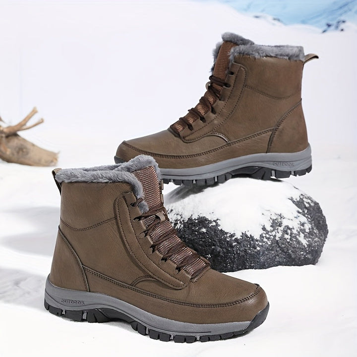 Bottes de neige isolantes à lacets avec doublure douillette