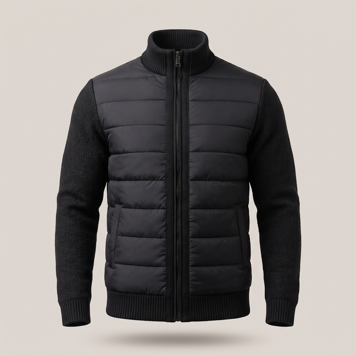 Men's Hybrid Puffer Jacket with Fleece Sleeves
