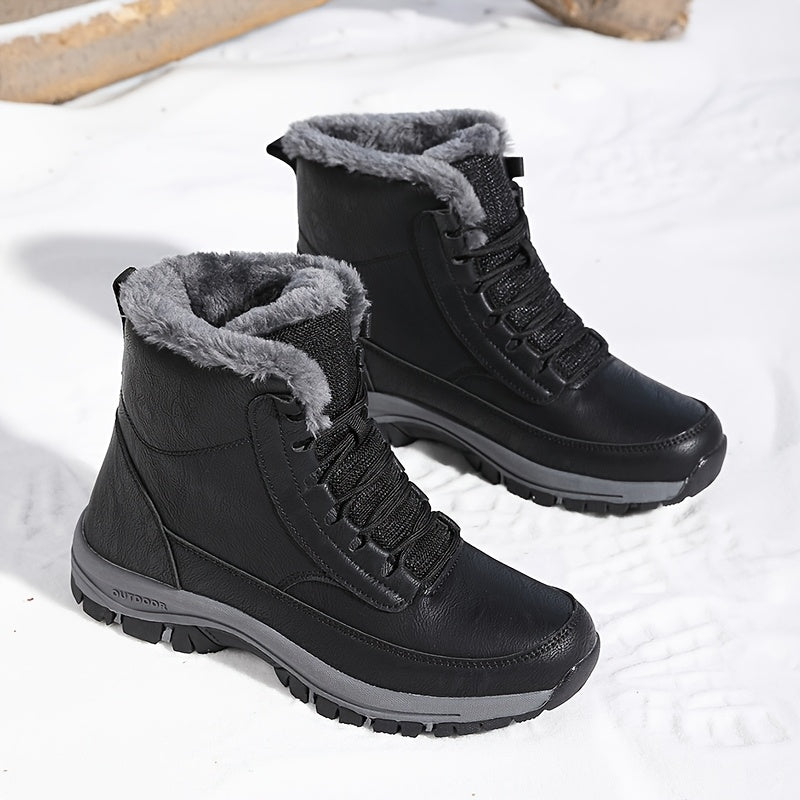 Bottes de neige isolantes à lacets avec doublure douillette