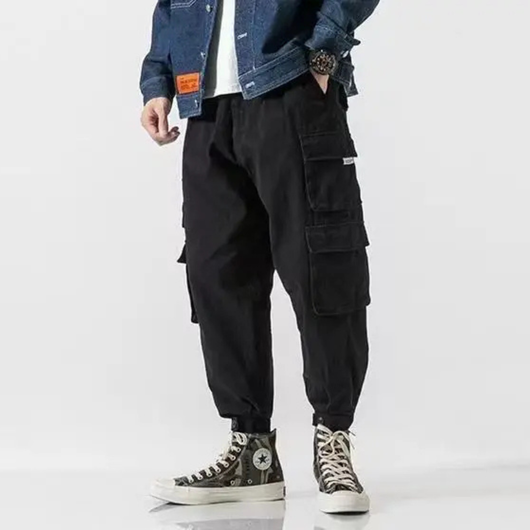Men's Multi Pocket Cargo Trousers Tapered Fit