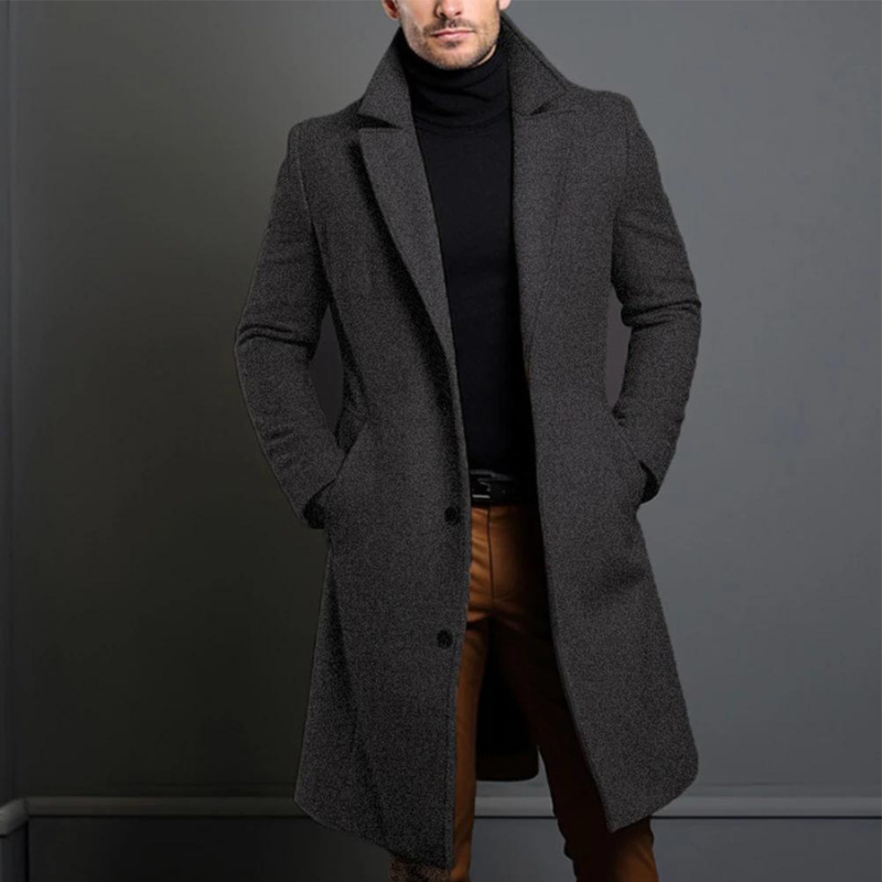 Men's Longline Wool Overcoat