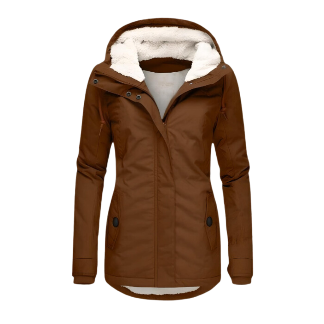 Women's Water-Repellent Sherpa Lined Parka with Hood