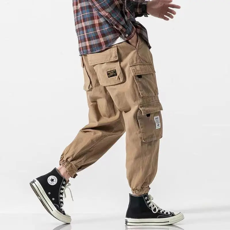 Men's Multi Pocket Cargo Trousers Tapered Fit