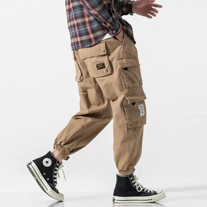 Men's Multi Pocket Cargo Trousers Tapered Fit