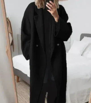 Women's Double-Breasted Longline Wool Coat