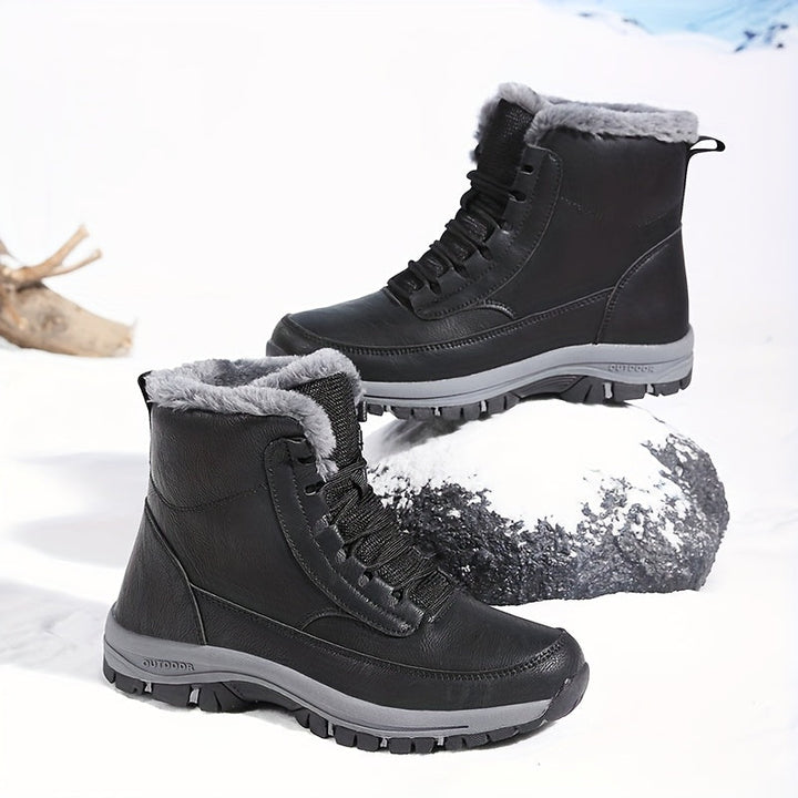 Bottes de neige isolantes à lacets avec doublure douillette