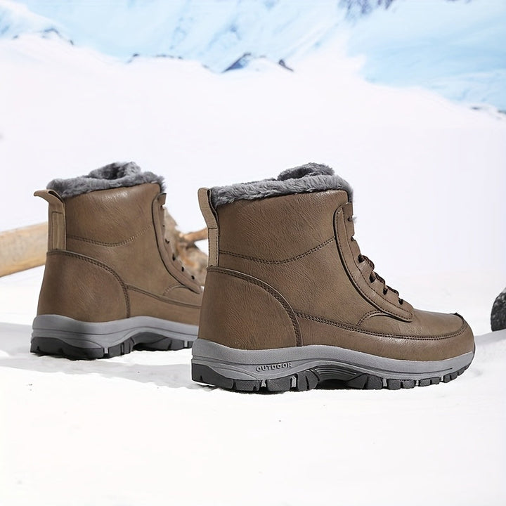 Bottes de neige isolantes à lacets avec doublure douillette