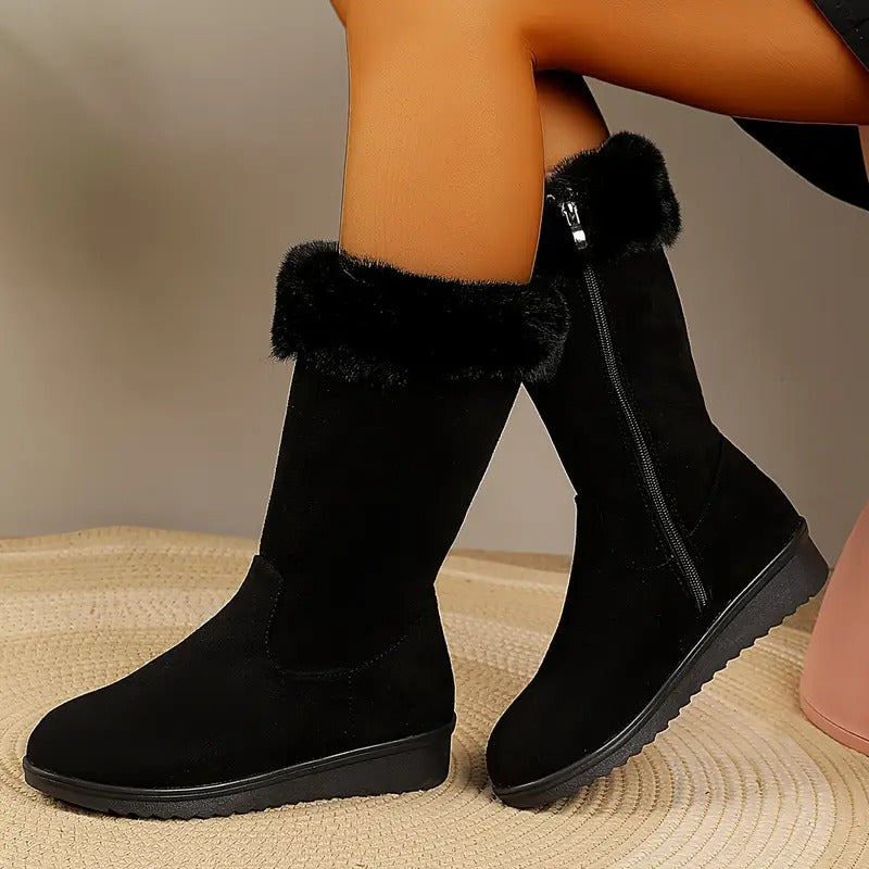 Women's Faux Fur Trim Orthopaedic Snow Boots
