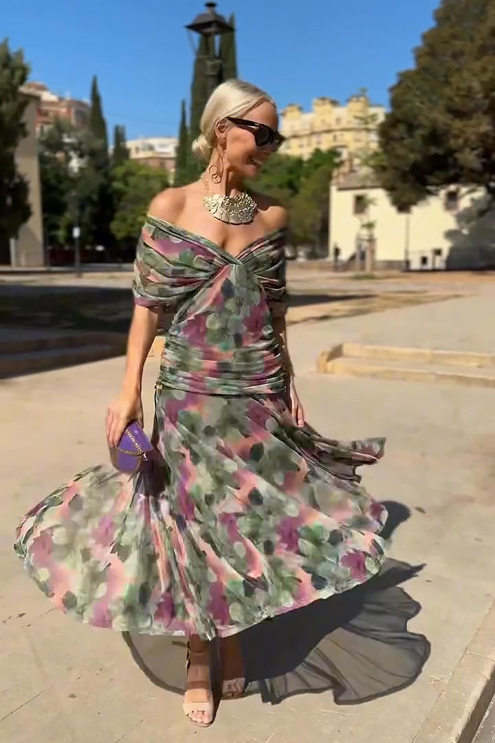 Elegant V Neck Maxi Dress