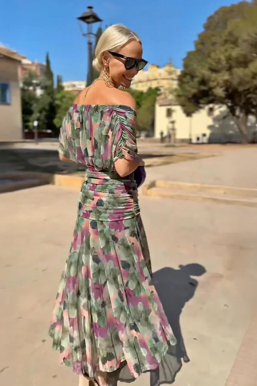 Elegant V Neck Maxi Dress