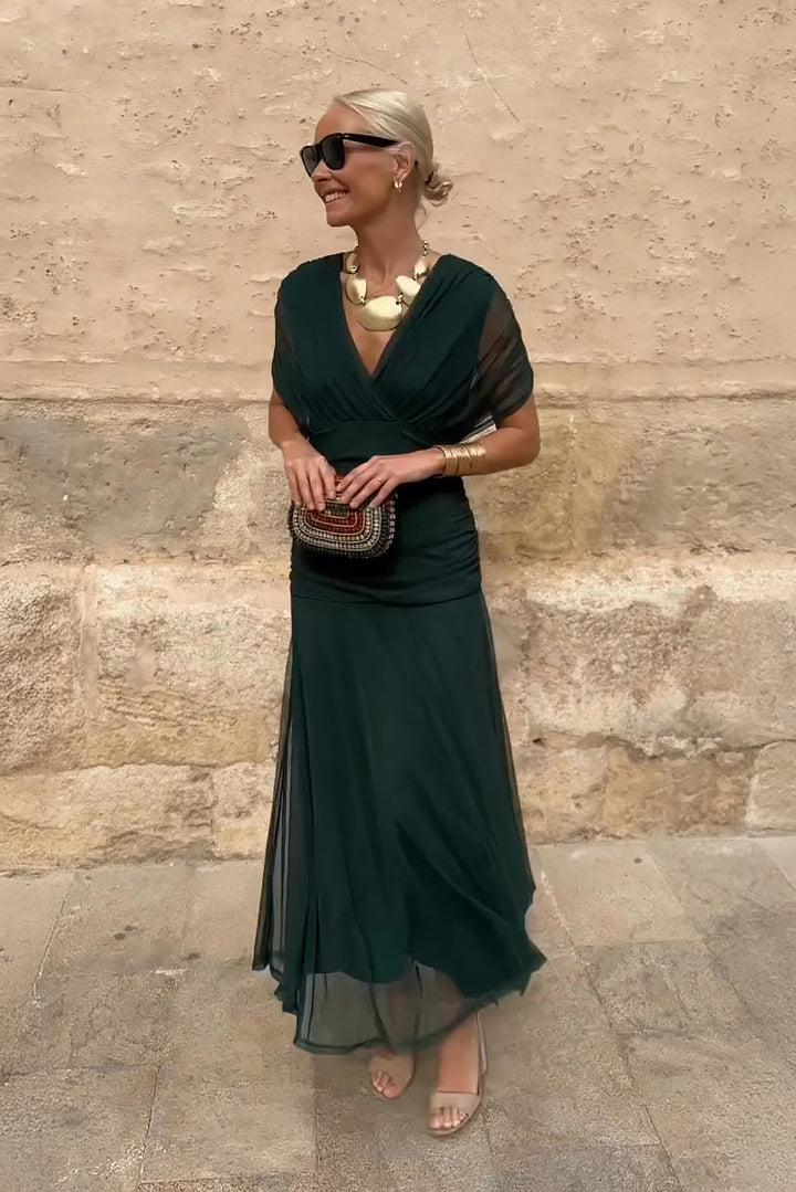 Elegant V Neck Maxi Dress