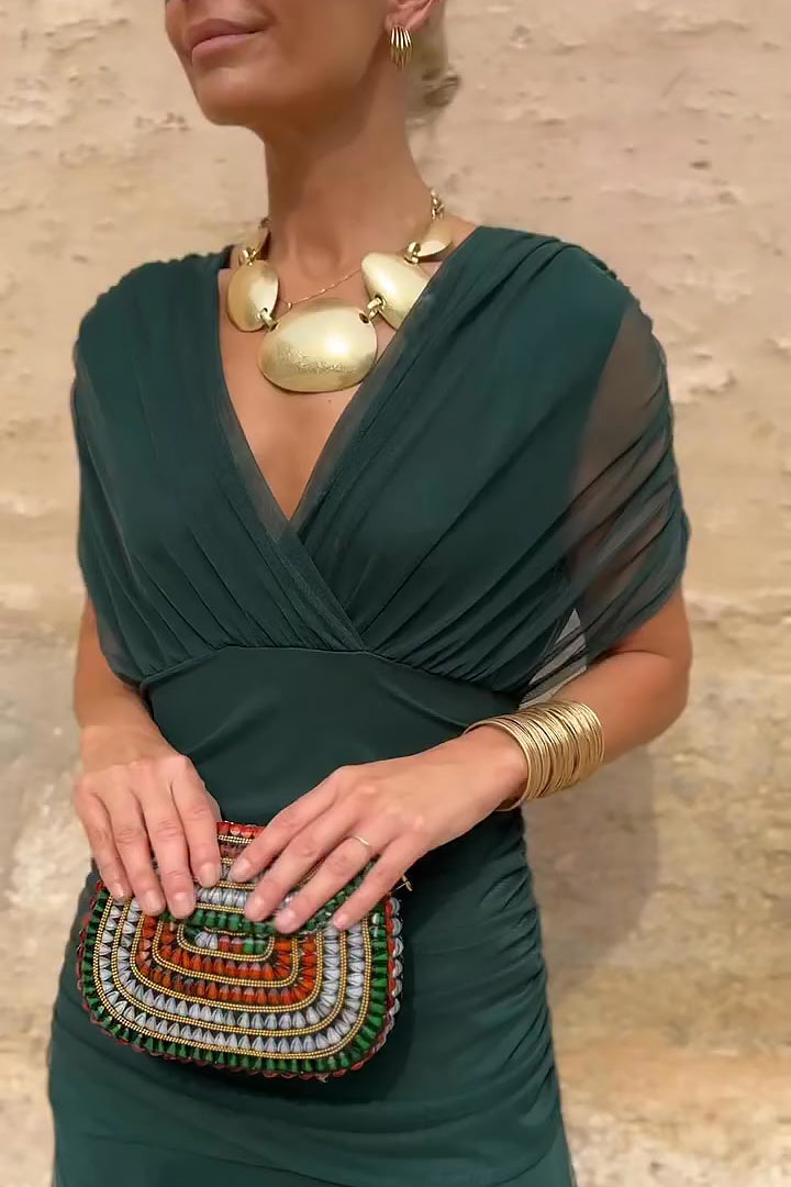 Elegant V Neck Maxi Dress