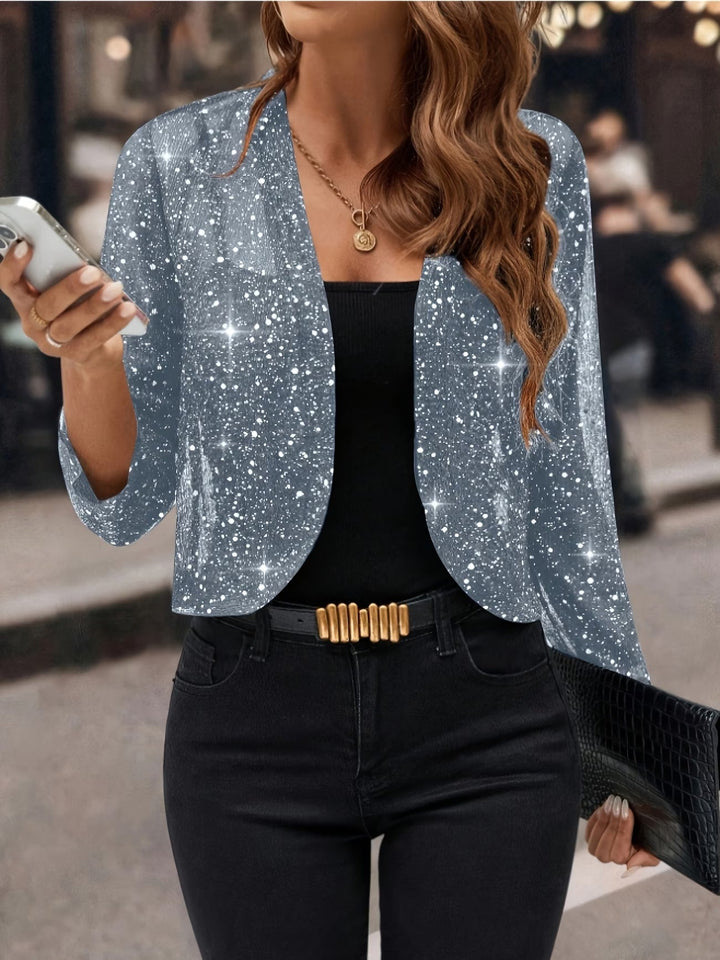 Women's Glitter Sequin Cardigan Jacket in Relaxed Fit