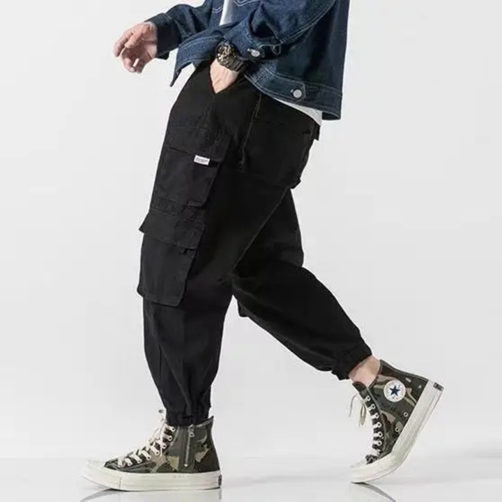 Men's Multi Pocket Cargo Trousers Tapered Fit